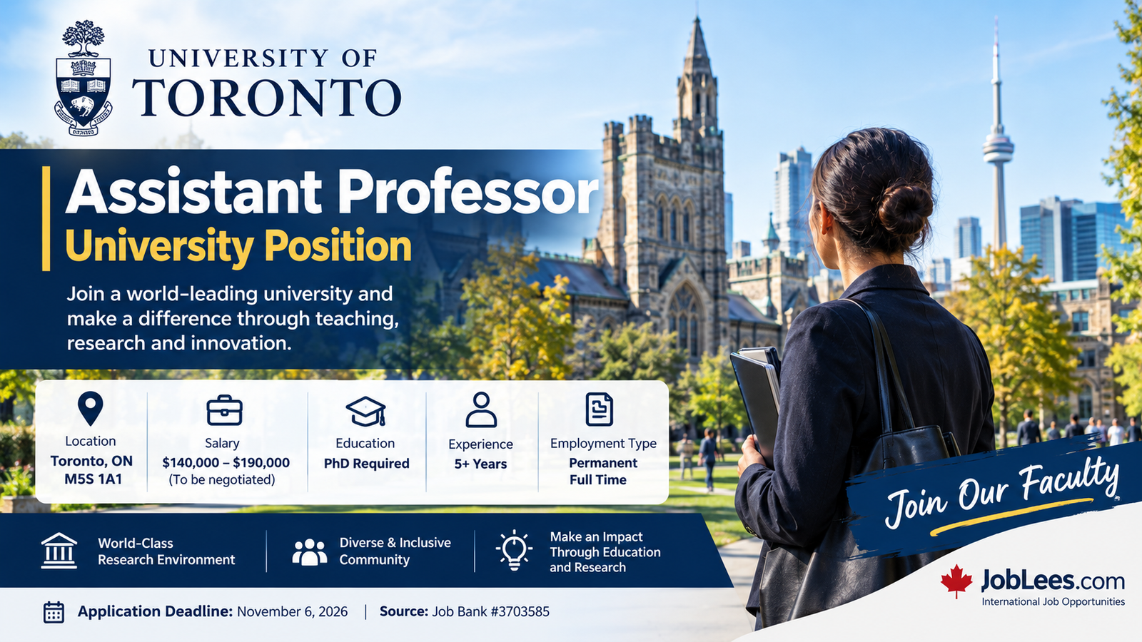 Assistant Professor Jobs in Canada – University of Toronto