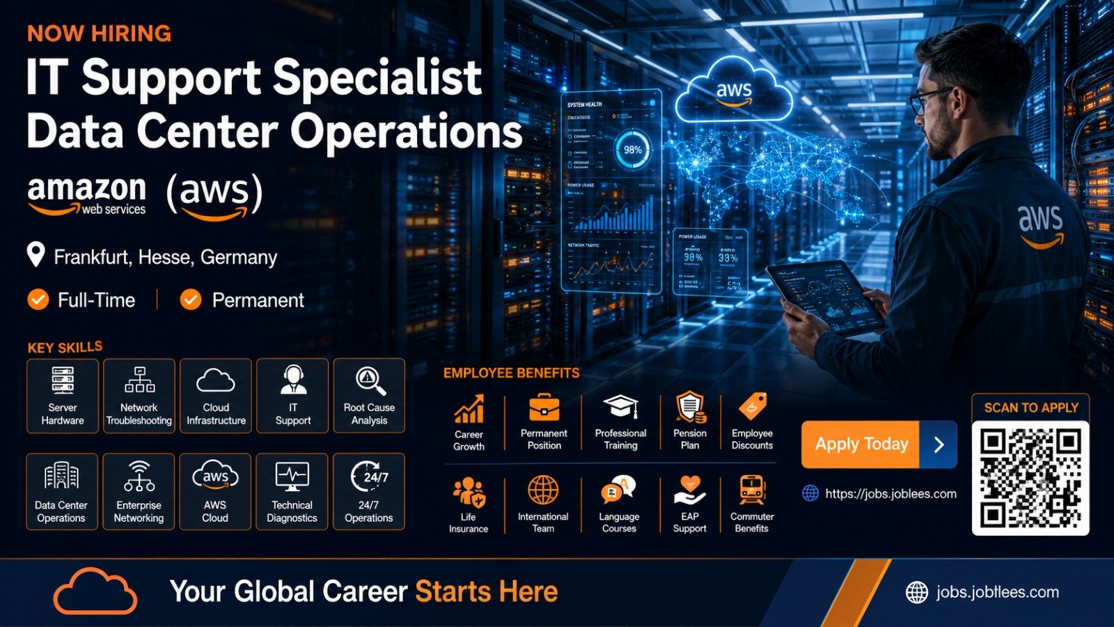 AWS IT Support Specialist Data Center Operations Jobs in Frankfurt, Germany