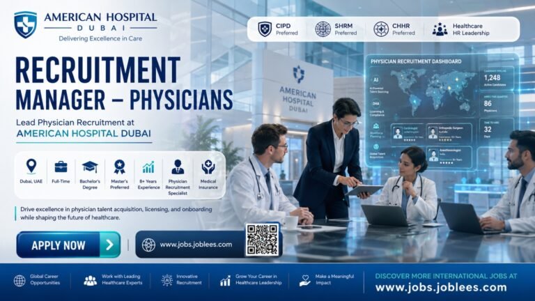 Recruitment Manager – Physicians Jobs in Dubai