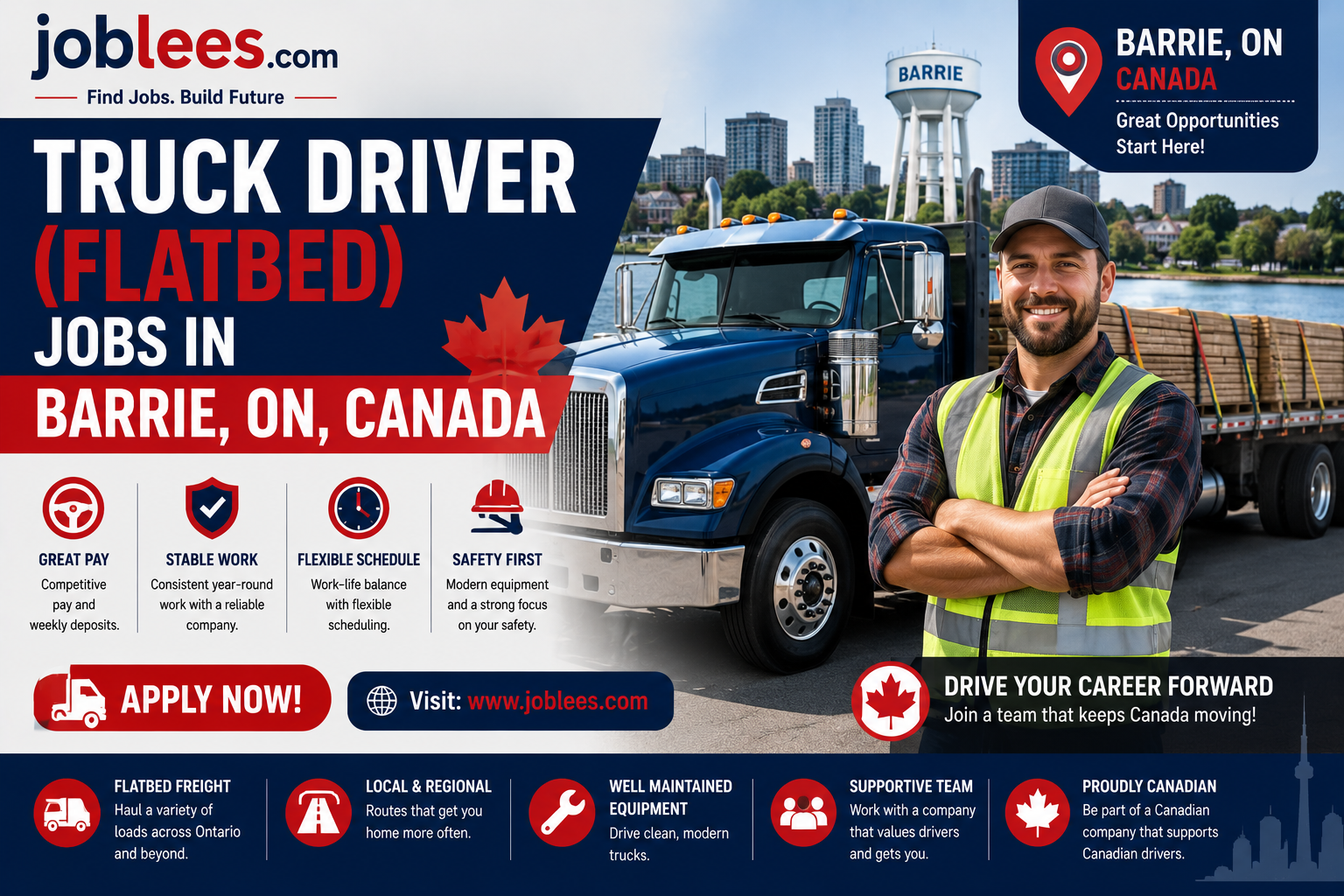 Truck Driver (Flatbed) Jobs in Barrie, ON, Canada